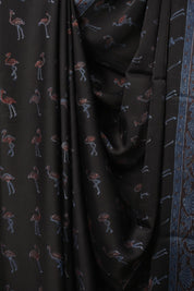 Black HBP Modal Silk Saree - SRBSMS664