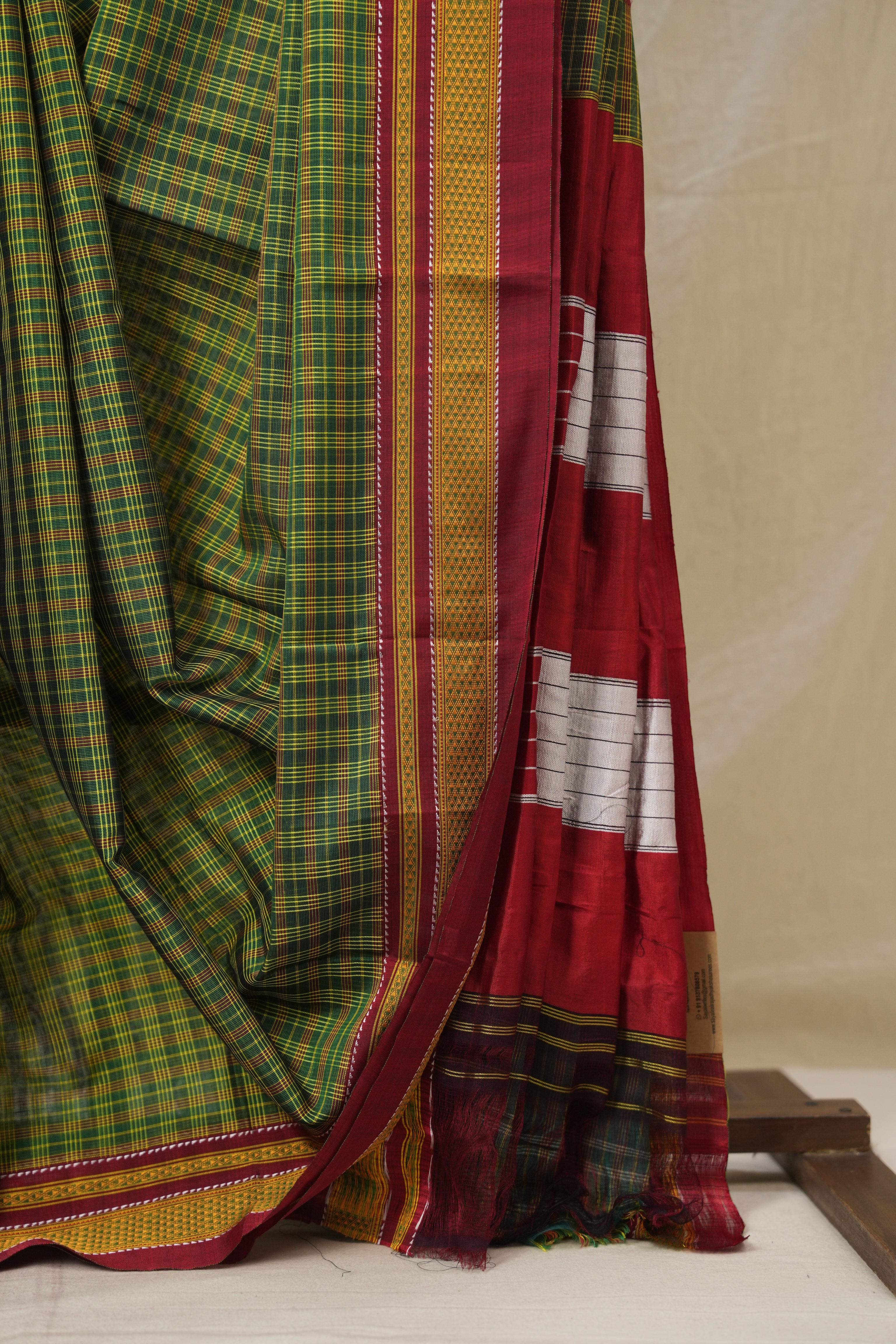 Green Mixed Cotton Ilkal Saree - SRGMCIS941