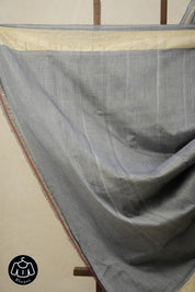 Grey Cotton Paithani Saree - SRGCPS632
