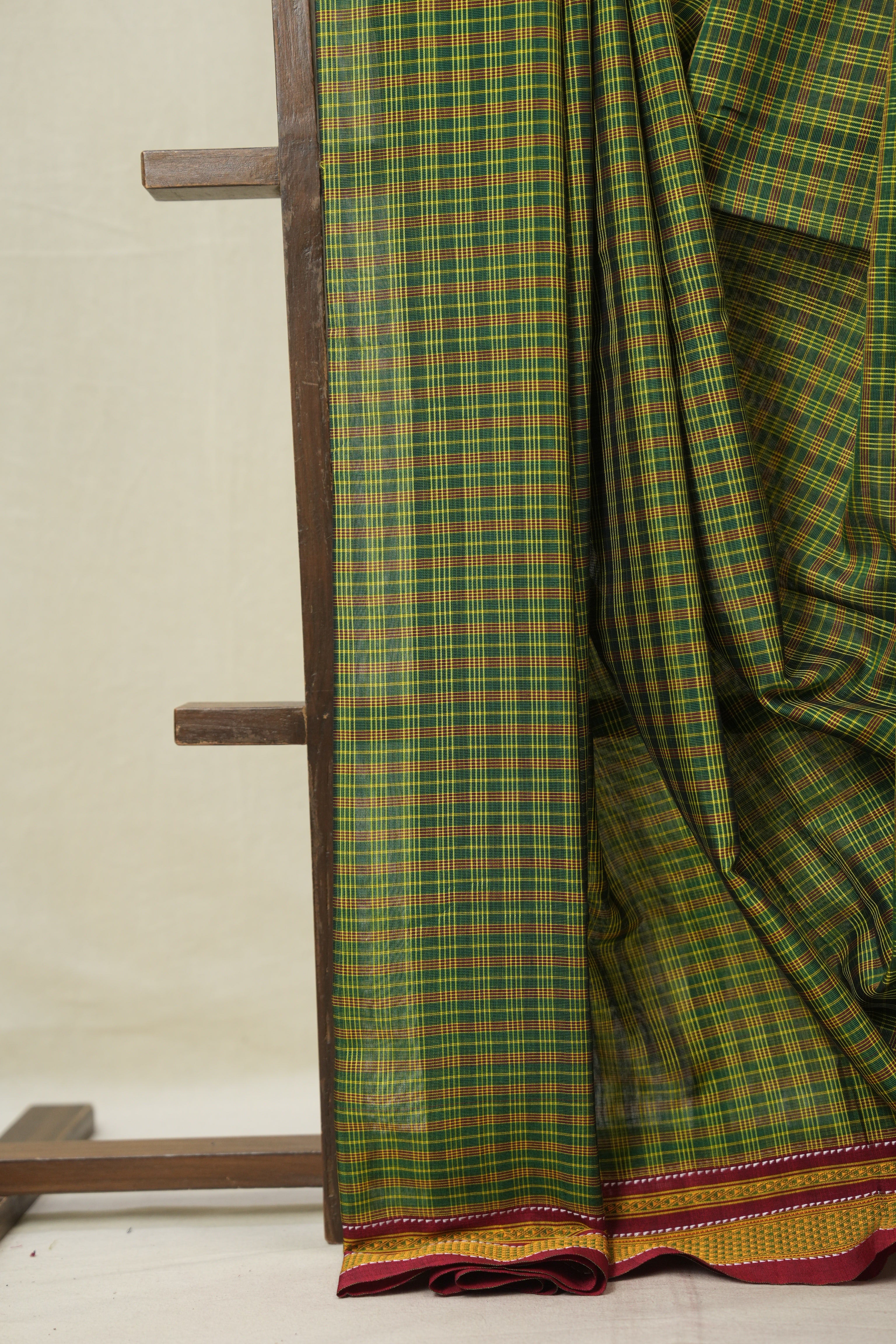 Green Mixed Cotton Ilkal Saree - SRGMCIS941