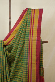 Green Mixed Cotton Ilkal Saree - SRGMCIS941
