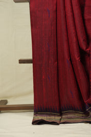 Red Raw Silk Saree - SRRRSS1000