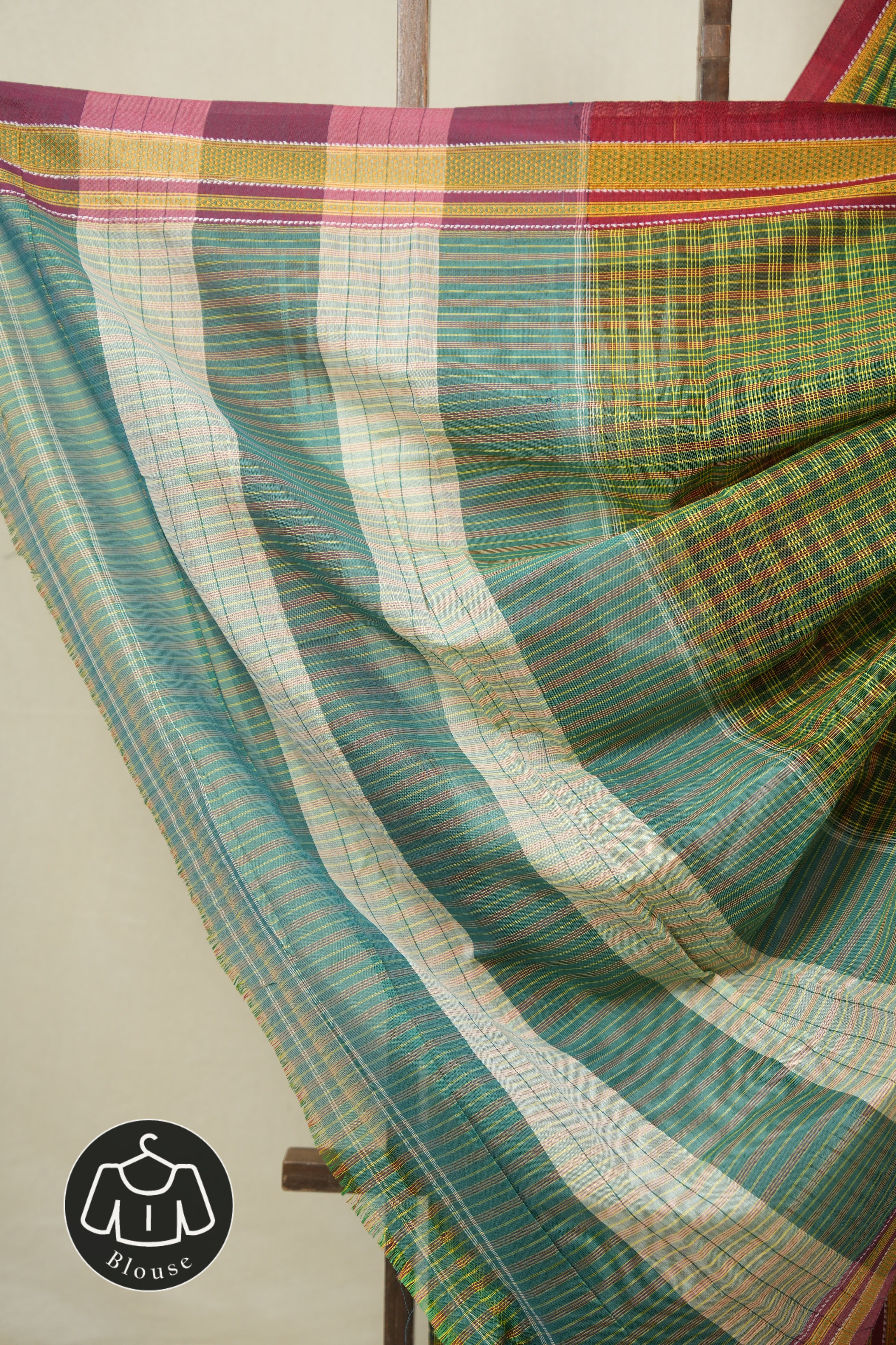 Green Mixed Cotton Ilkal Saree - SRGMCIS941