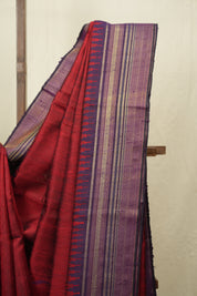 Red Raw Silk Saree - SRRRSS1000