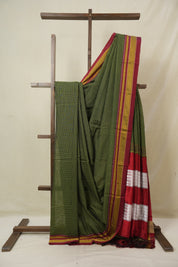 Green Black Mixed Cotton Ilkal Saree - SRGBMCIS938
