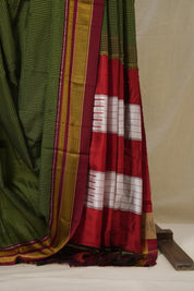 Green Black Mixed Cotton Ilkal Saree - SRGBMCIS938