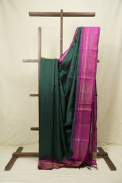 Green Raw Silk Saree - SRGRSS1001