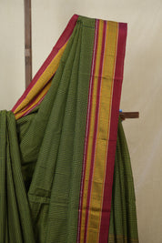 Green Black Mixed Cotton Ilkal Saree - SRGBMCIS938