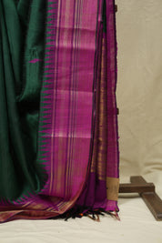 Green Raw Silk Saree - SRGRSS1001