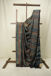 Blue Strip HBP Modal Silk Saree - SRBSMS699