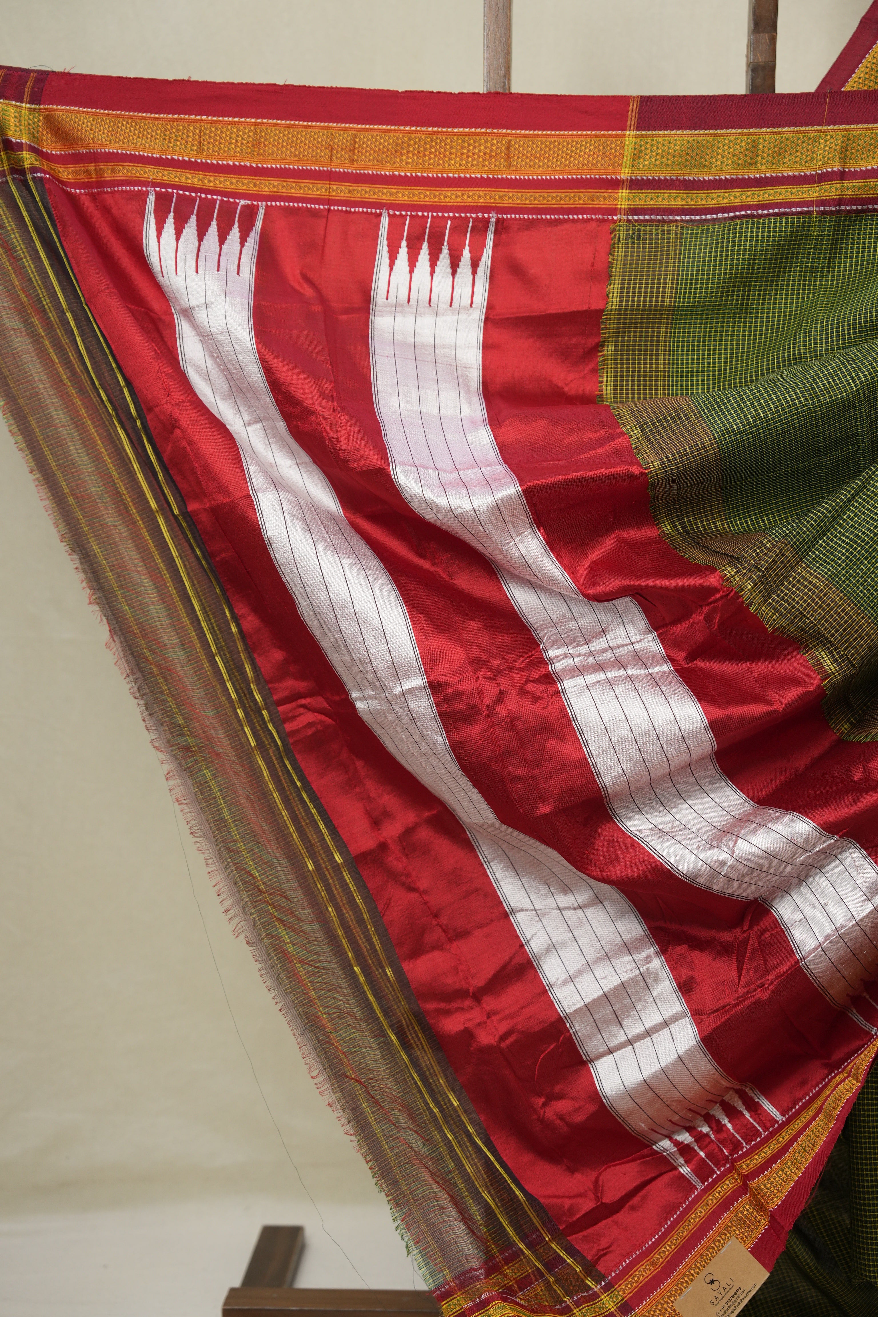 Green Black Mixed Cotton Ilkal Saree - SRGBMCIS938