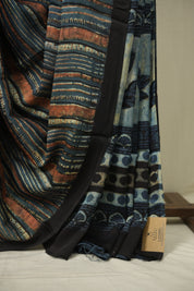 Blue Strip HBP Modal Silk Saree - SRBSMS699