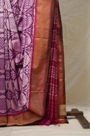Purple Silver Pochampalli Silk Ikat Saree - SRPSPSIS272