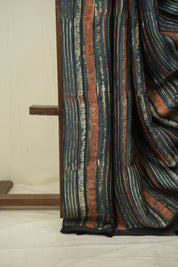 Blue Strip HBP Modal Silk Saree - SRBSMS699