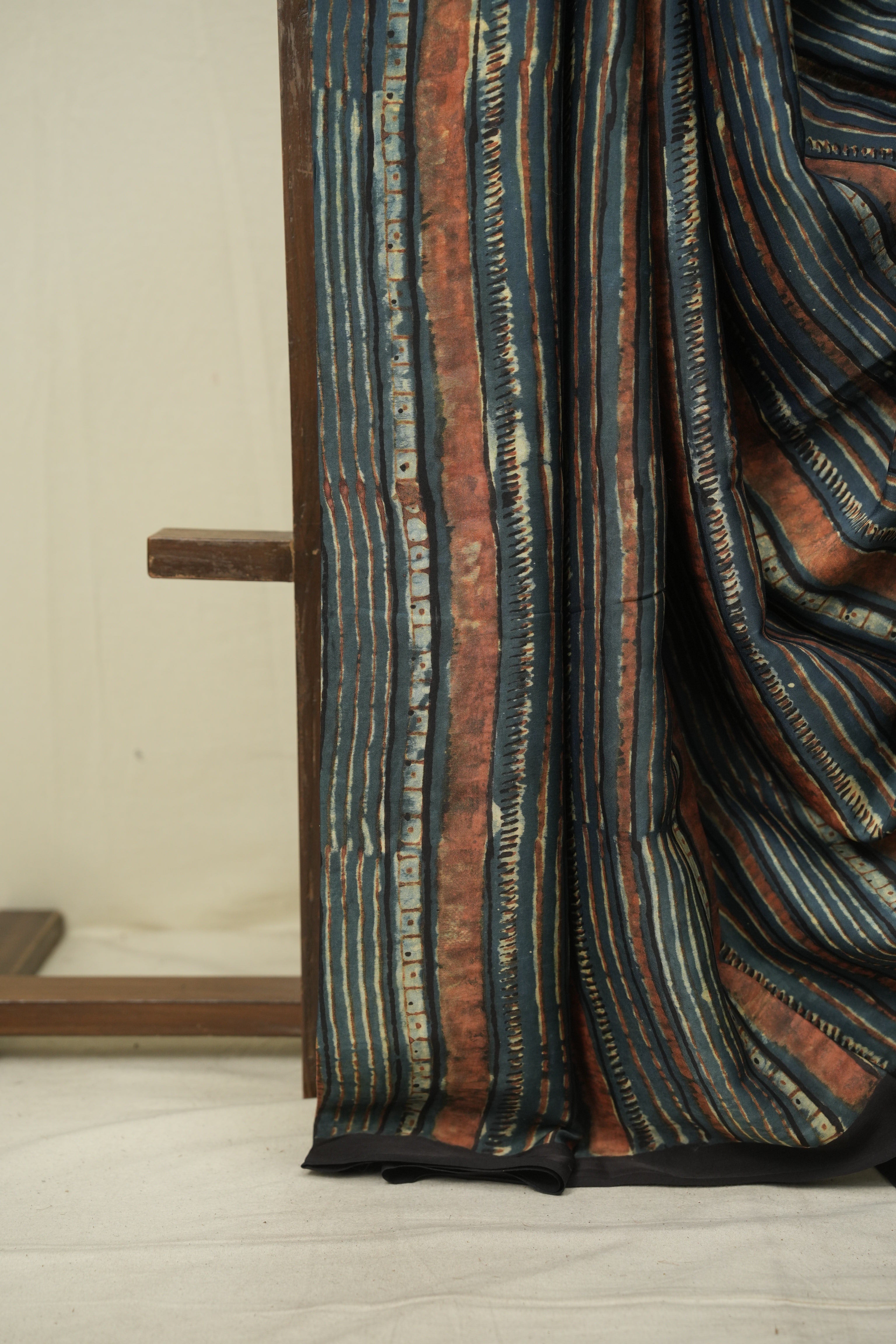 Blue Strip HBP Modal Silk Saree - SRBSMS699