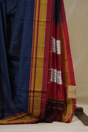 Blue Black Mixed Cotton Ilkal Saree - SRBBMCIS937