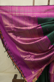 Green Raw Silk Saree - SRGRSS1001
