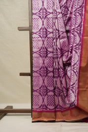 Purple Silver Pochampalli Silk Ikat Saree - SRPSPSIS272