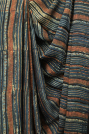 Blue Strip HBP Modal Silk Saree - SRBSMS699