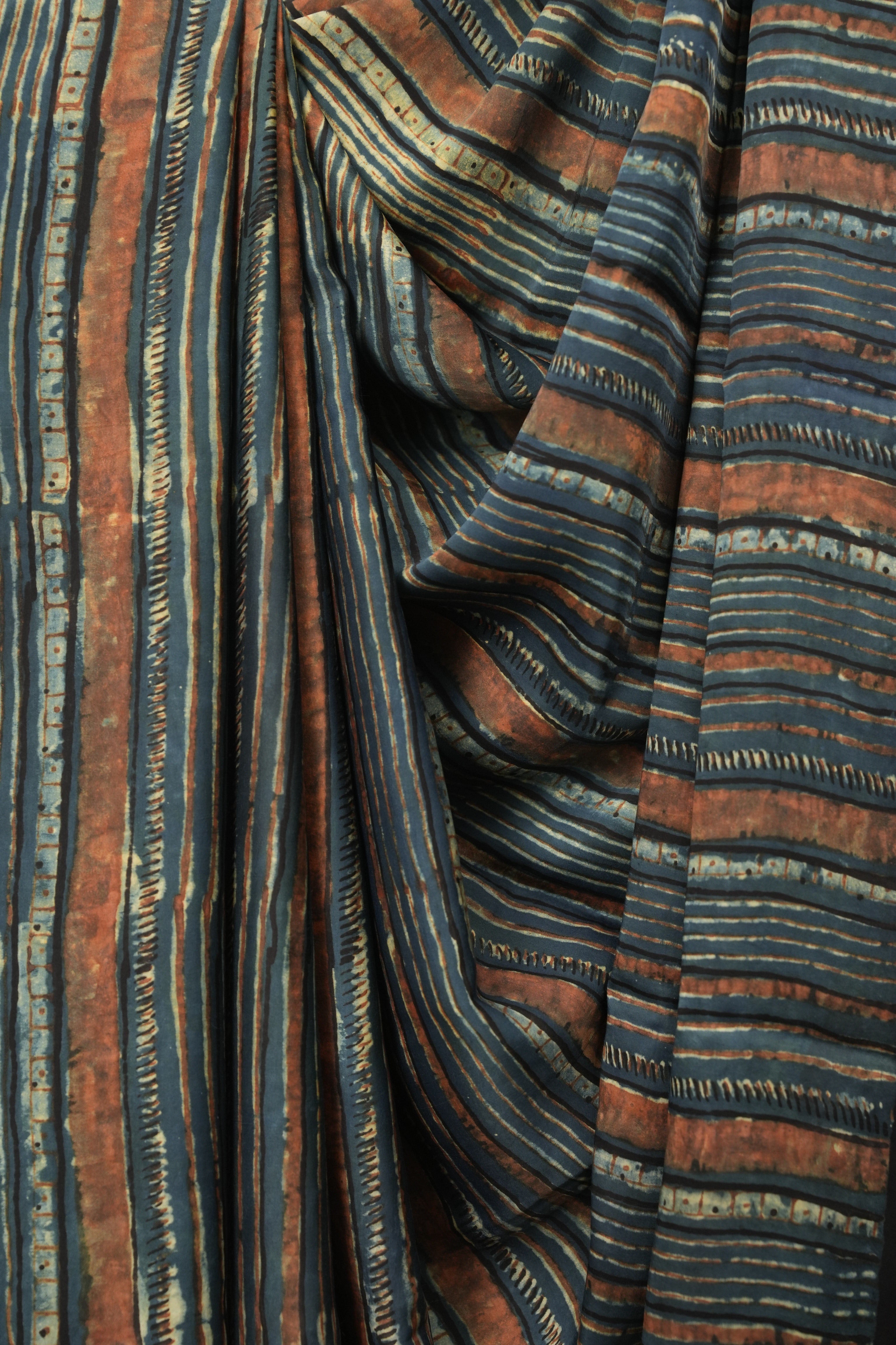 Blue Strip HBP Modal Silk Saree - SRBSMS699