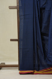 Blue Black Mixed Cotton Ilkal Saree - SRBBMCIS937