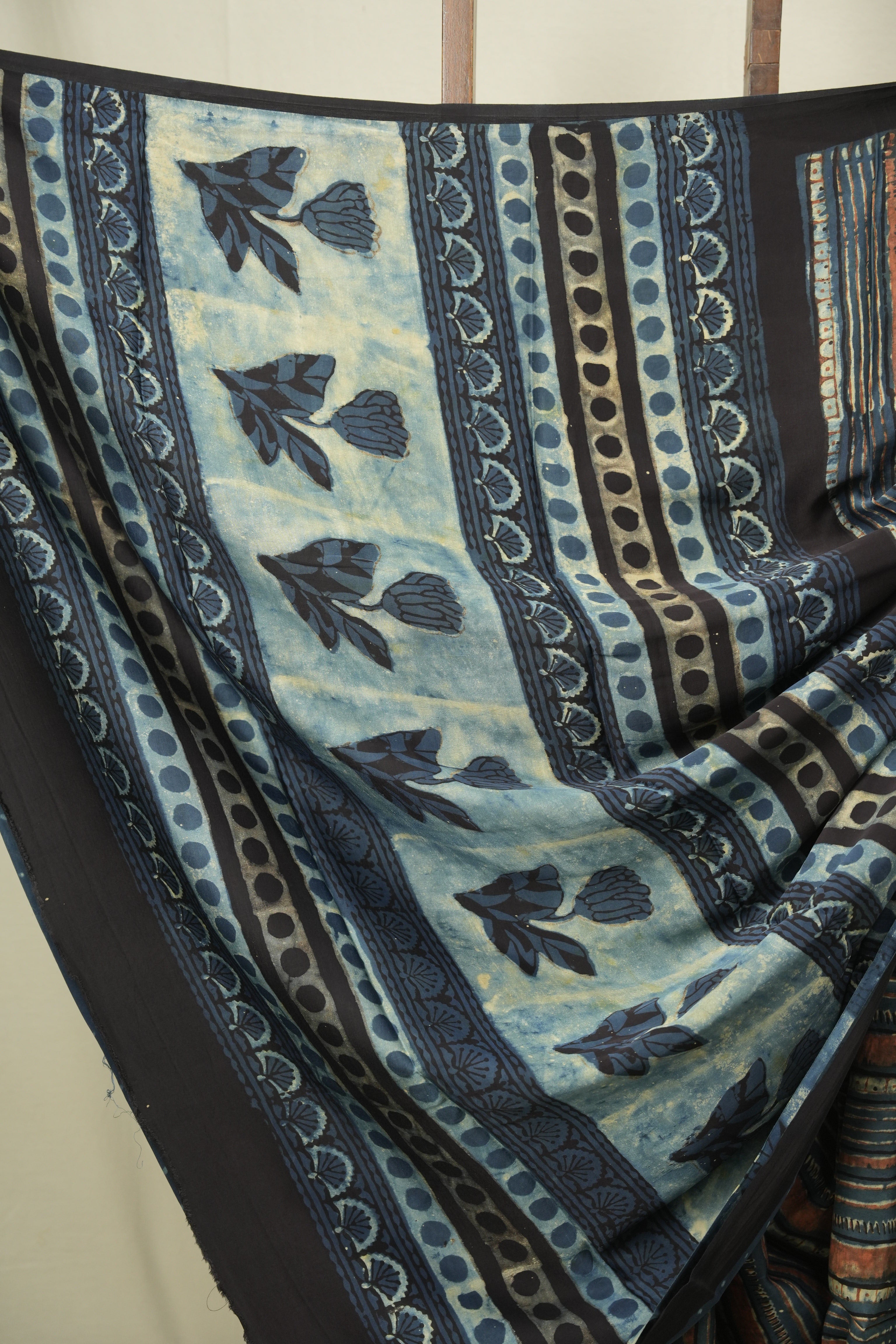 Blue Strip HBP Modal Silk Saree - SRBSMS699