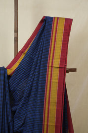 Blue Black Mixed Cotton Ilkal Saree - SRBBMCIS937