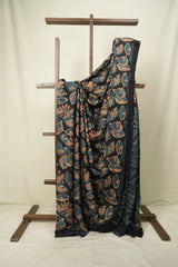 Black Blue HBP Modal Silk Saree - SRBBMSS661