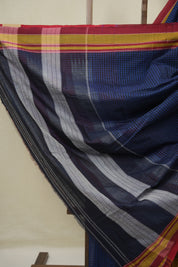 Blue Black Mixed Cotton Ilkal Saree - SRBBMCIS937