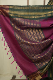 Magenta Raw Silk Saree - SRMRSS1055