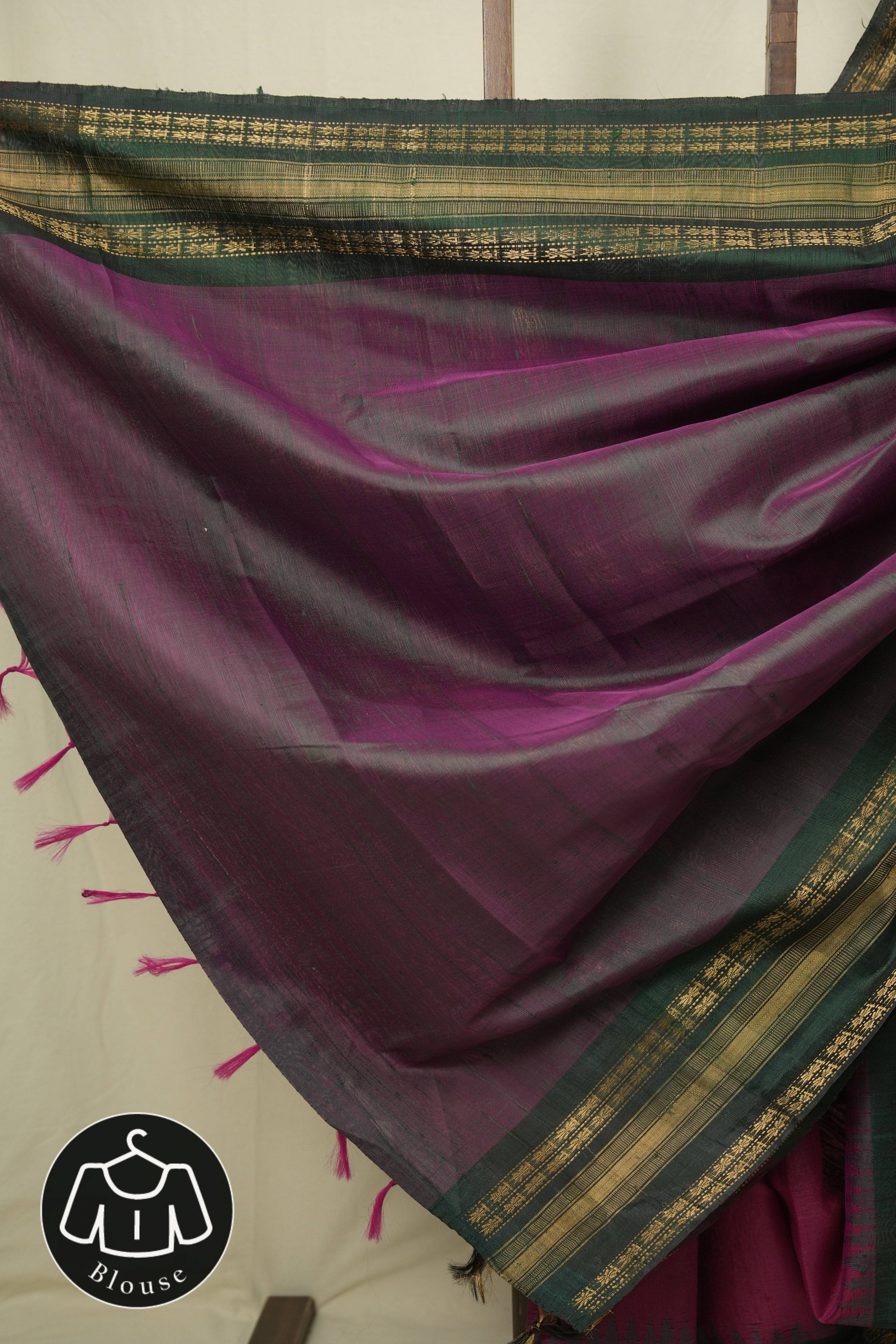 Magenta Raw Silk Saree - SRMRSS1055