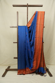 Blue Raw Silk Saree - SRBRSS999