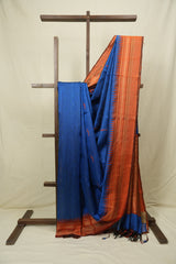 Blue Raw Silk Saree - SRBRSS999