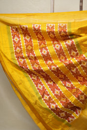 Yellow Maroon Pochampalli Silk Ikat Saree - SRYMPSIS271