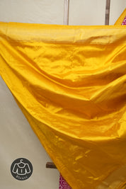 Yellow Maroon Pochampalli Silk Ikat Saree - SRYMPSIS271