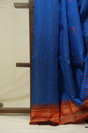 Blue Raw Silk Saree - SRBRSS999