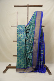Blue Green Pochampalli Silk Ikat Saree - SRBGPSIS270