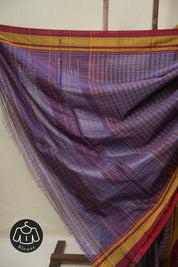 Blue Orange Mixed Cotton Ilkal Saree - SRBOMCIS935