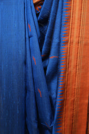 Blue Raw Silk Saree - SRBRSS999