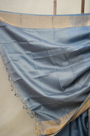 Sky Blue Tussar Silk Saree - SRSBTSS1679