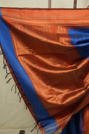 Blue Raw Silk Saree - SRBRSS999