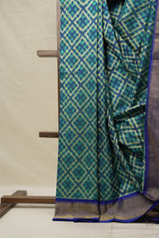 Blue Green Pochampalli Silk Ikat Saree - SRBGPSIS270
