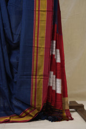 Blue Black Mixed Cotton Ilkal Saree - SRBBMCIS939