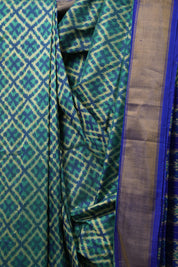 Blue Green Pochampalli Silk Ikat Saree - SRBGPSIS270