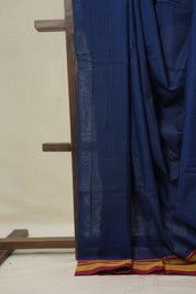 Blue Black Mixed Cotton Ilkal Saree - SRBBMCIS939