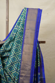 Blue Green Pochampalli Silk Ikat Saree - SRBGPSIS270