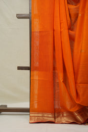 Orange Maheshwari Saree - SROMS1011