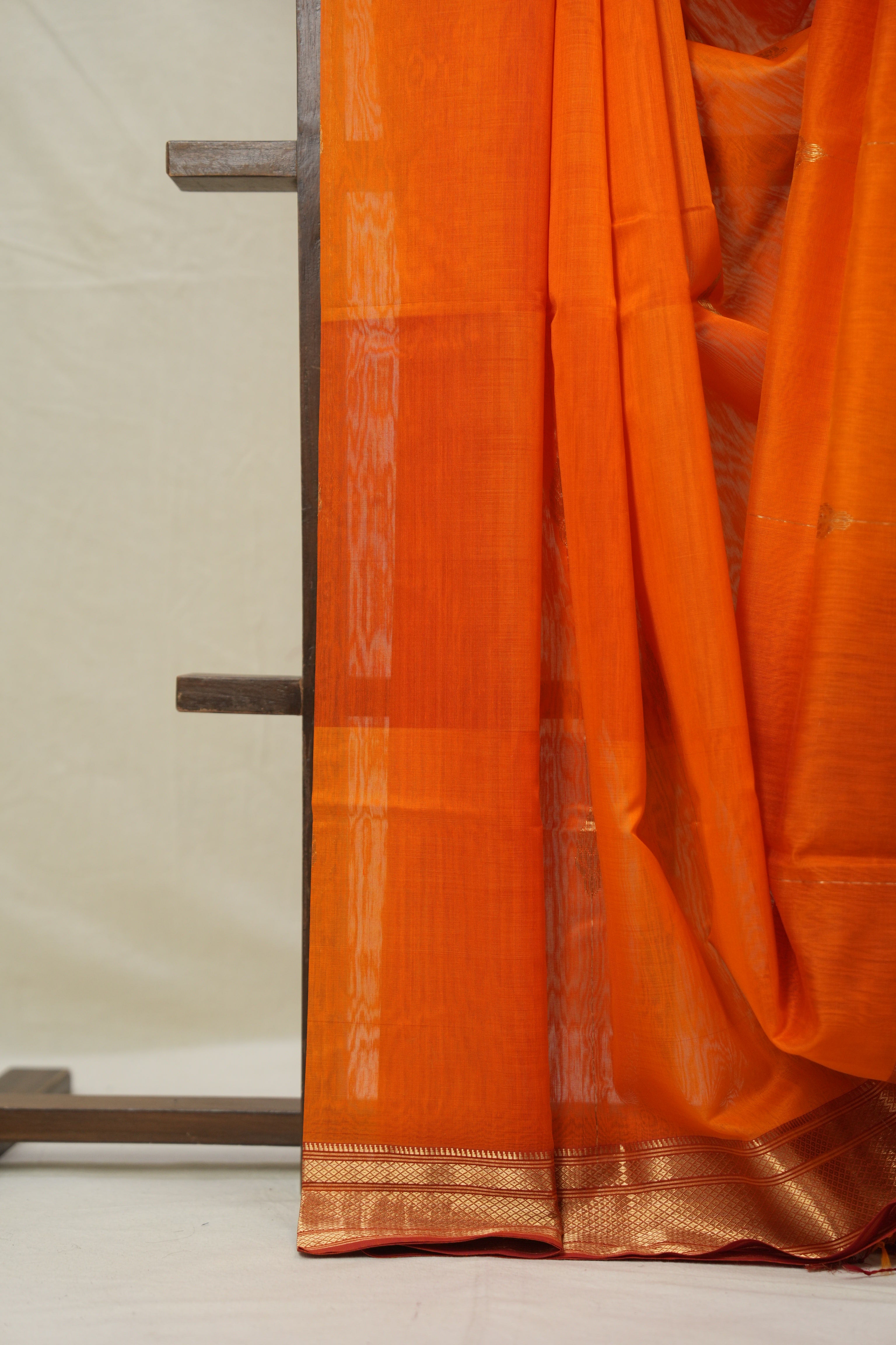 Orange Maheshwari Saree - SROMS1011