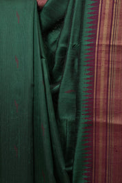 Dark Green Raw Silk Saree - SRDGRSS997