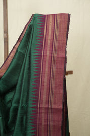 Dark Green Raw Silk Saree - SRDGRSS997